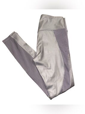 Fabletics High-Waisted Contour Leggings – Metallic Gray – Size Small